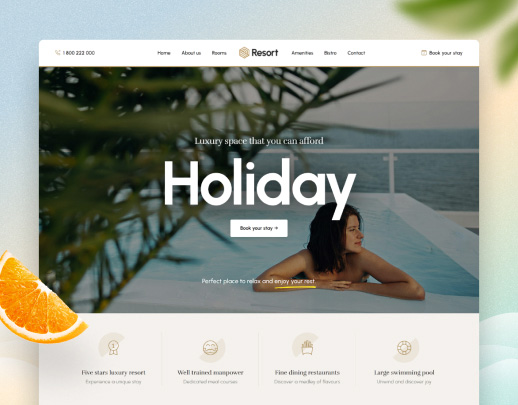 Hotel And Resort tema onizlemesi